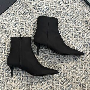 Theory Black Kitten Heel Nylon Booties